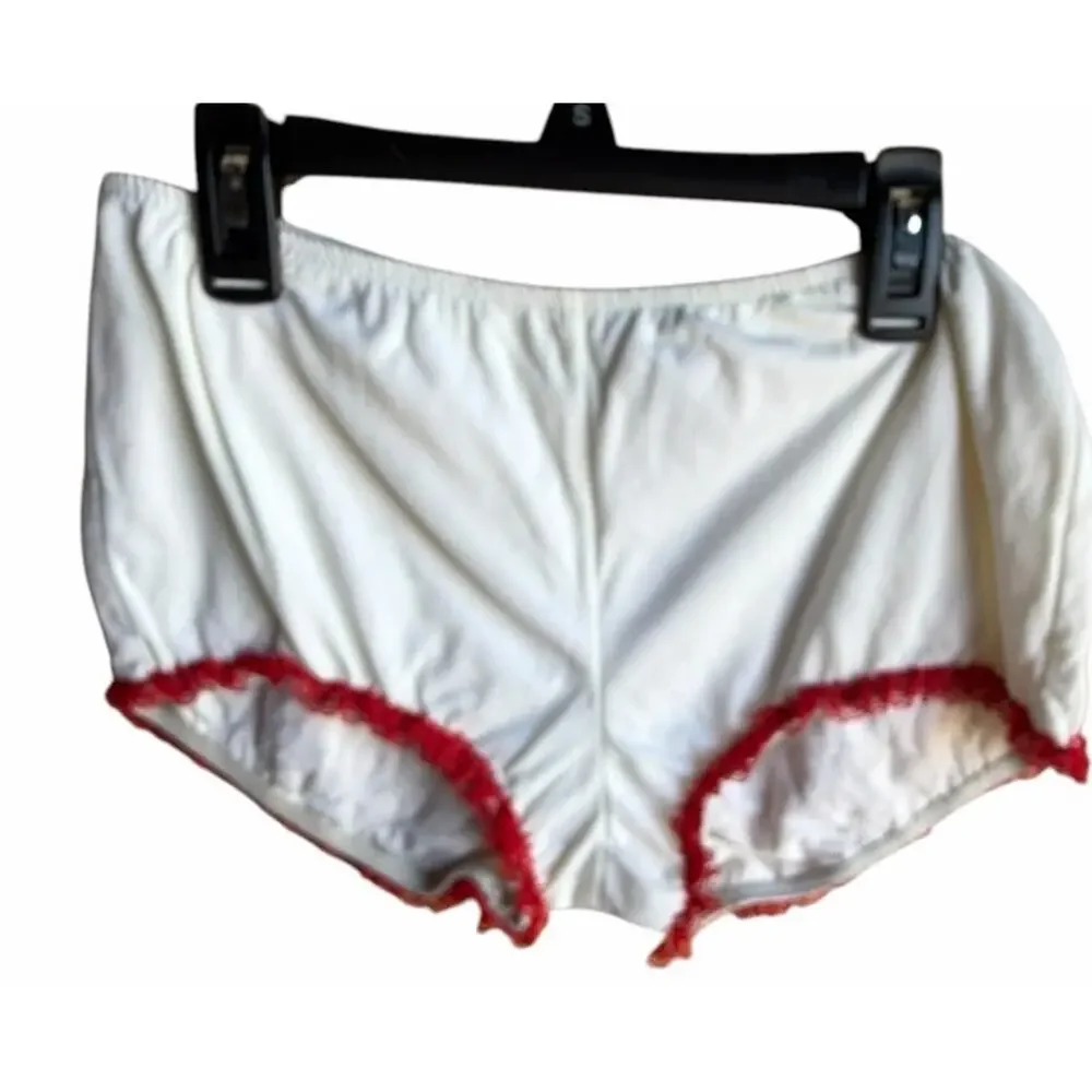 Vintage Red Ruffle Butt Pettipants Clogging Panties Bloomers Pin Up S